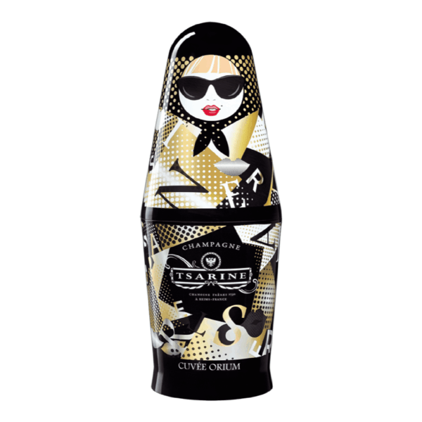 Cutie decorativă Matryoshka - negru
